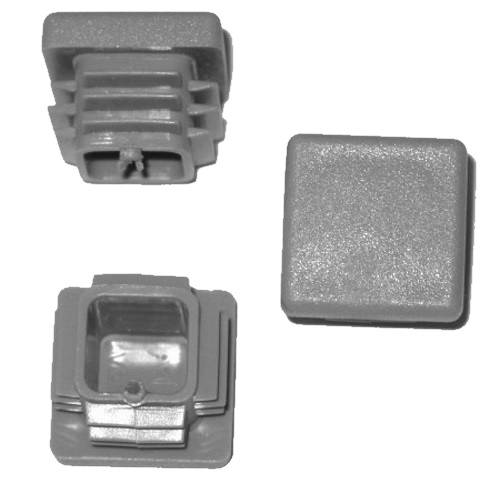 10 x Lamellenstopfen Vierkantrohrstopfen 25 x 25 mm (Außen) Stopfen GRAU