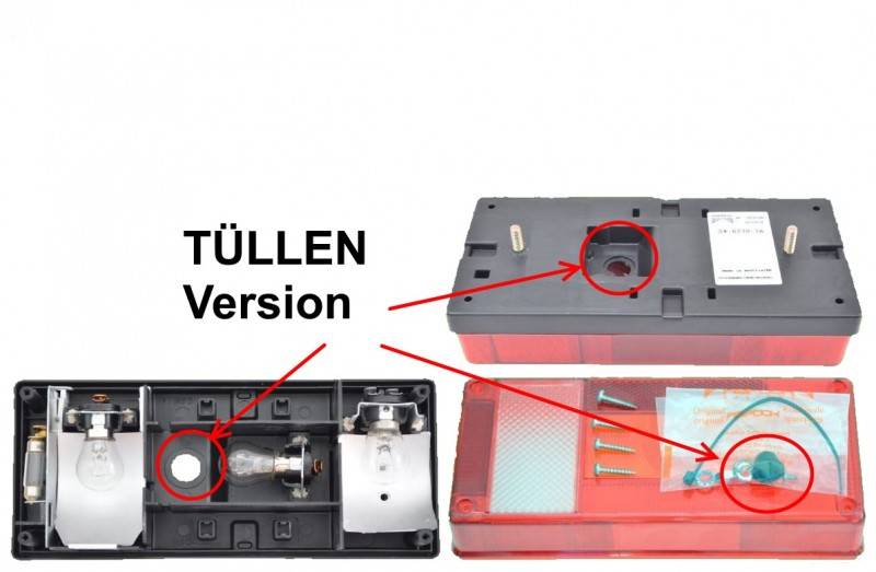 Aspöck Midipoint 1 - Rückleuchte rechts oder links + Rückfahrlicht + Tüllenanschluss