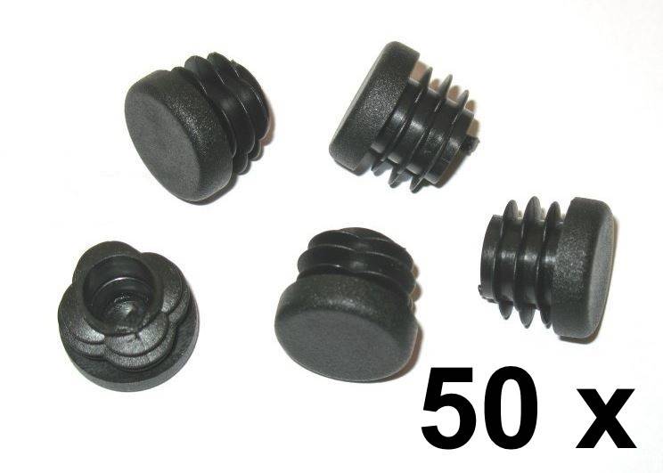 50 x Lamellenstopfen Rundrohrstopfen Ø 20 mm (Außen) Stopfen SCHWARZ