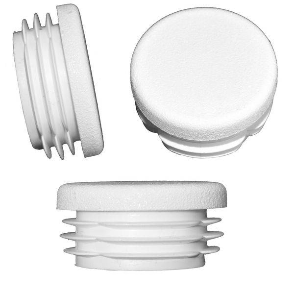 50 x Lamellenstopfen Rundrohrstopfen Ø 25 mm (Außen) Stopfen WEISS