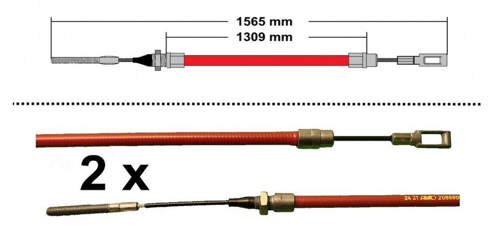 2x ALKO - Bremsseil Longlife - HL: 1309mm - GL: 1565mm 208.880.04.02