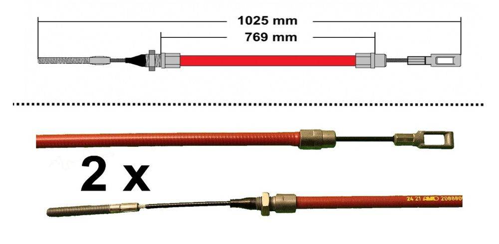 2x ALKO - Bremsseil Longlife - HL: 769mm - GL: 1025mm 208.880.04.03