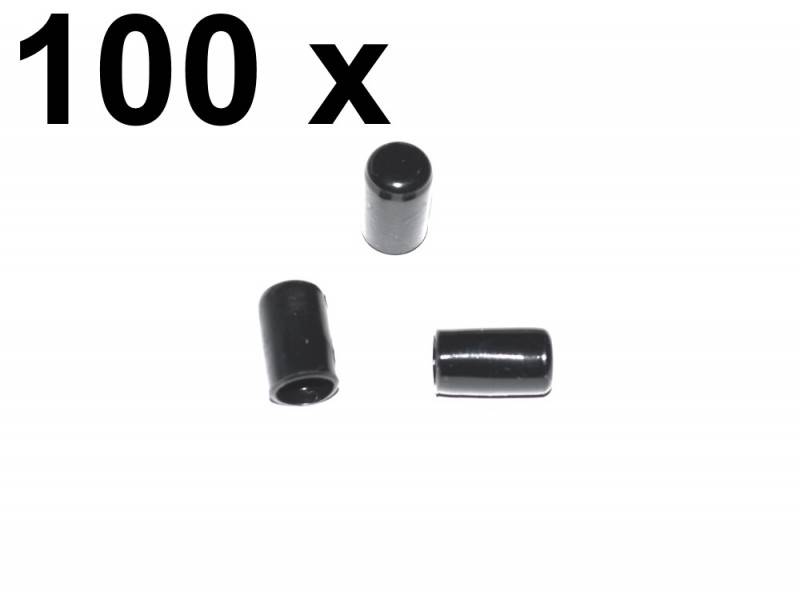 100 x Kappe für Rundrohr D=6 mm L=11 mm schwarz PVC
