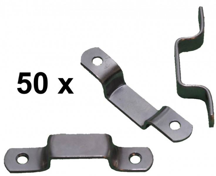 50 x Flachkrampe verzinkt H=18mm L=78mm verzinkt Krampe für Ovalösen 42x22 mm