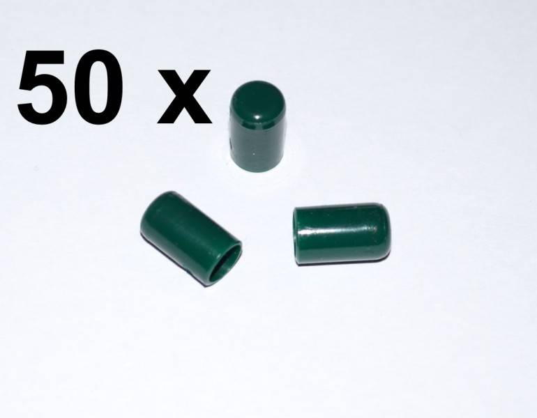 50 Stück - Kappe für Rundrohr D=6 mm L=11 mm grün PVC