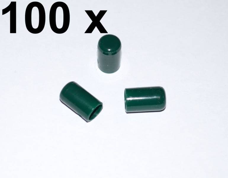 100 x Kappe für Rundrohr D=6 mm L=11 mm grün PVC