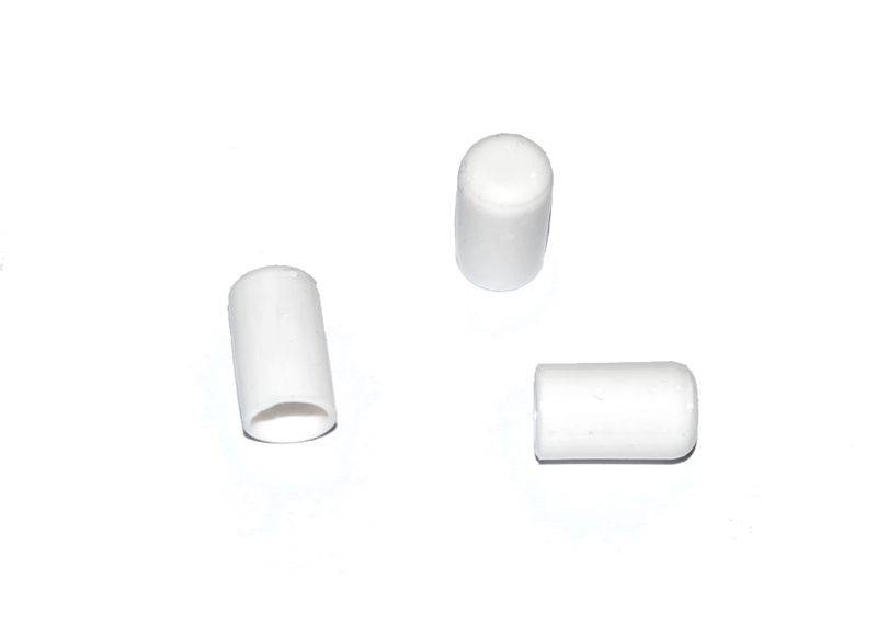 100 x Kappe für Rundrohr D=6 mm L=11 mm weiss PVC