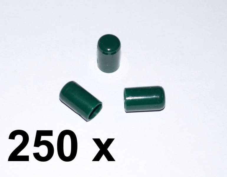 250 x Kappe für Rundrohr D=6 mm L=11 mm grün PVC