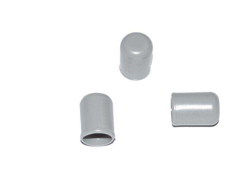 100 x Kappe für Rundrohr D=8 mm L=12 mm grau PVC