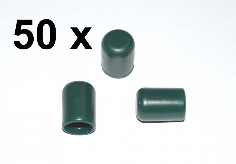50 x Kappe für Rundrohr D=8 mm L=12 mm grün PVC