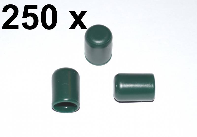250 x Kappe für Rundrohr D=8 mm L=12 mm grün PVC