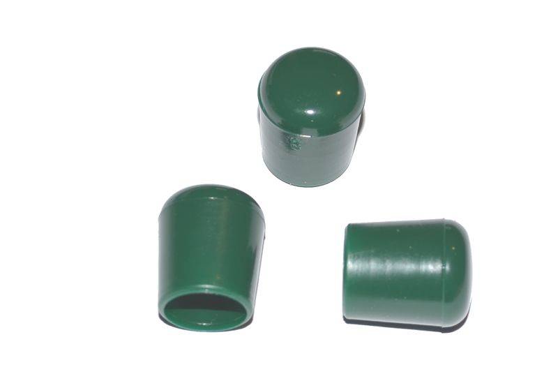 100 x Kappe für Rundrohr D=10/11 mm L=12,5 mm grün PVC