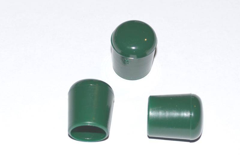 25 x Kappe für Rundrohr D=16 mm L=20 mm grün PVC