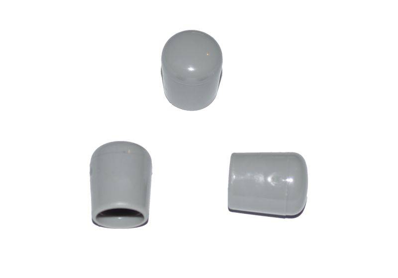 100 x Kappe für Rundrohr D=18 mm L=21 mm grau PVC