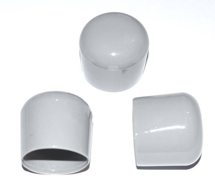50 Stück - Kappe für Rundrohr D=20 mm L= 20 mm grau PVC