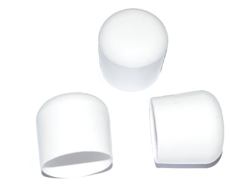 100 x Kappe für Rundrohr D=20 mm L= 20 mm weiss PVC