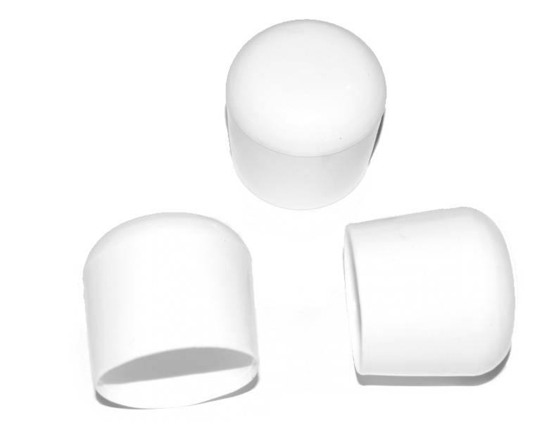 25 x Kappe für Rundrohr D=25 / 26 mm L= 24 mm weiss PVC