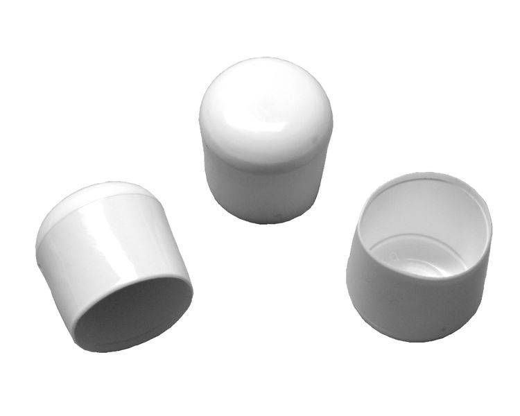 50 Stück - Kappe für Rundrohr Ø D=25 / 26 mm L= 24 mm weiß - PVC