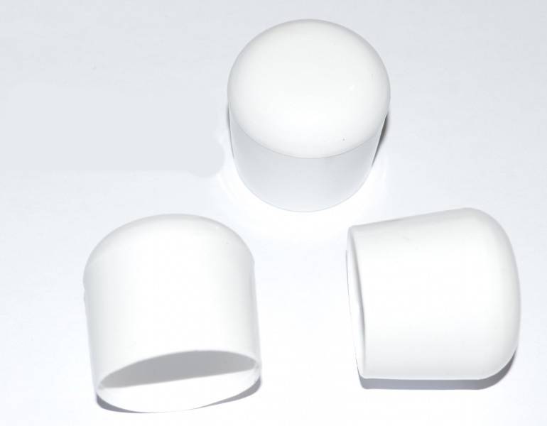 100 Stück - Abschlußkappe für Rundrohr / Stäbe Ø 25 bis 26 mm -- WEISS