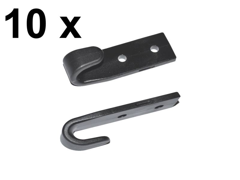 10x Schleuderhaken Planenhaken schwarz für Expanderseil etc.