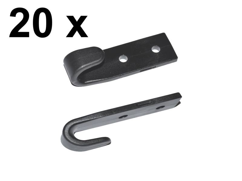 20x Schleuderhaken Planenhaken schwarz für Expanderseil etc.