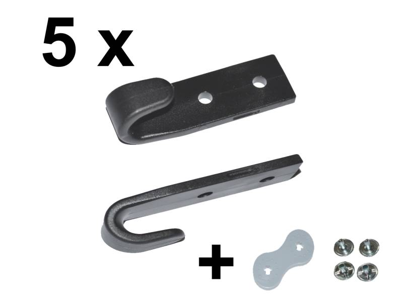 5 x Schleuderhaken Planenhaken schwarz für Expanderseil etc. inkl. Doppel Calott