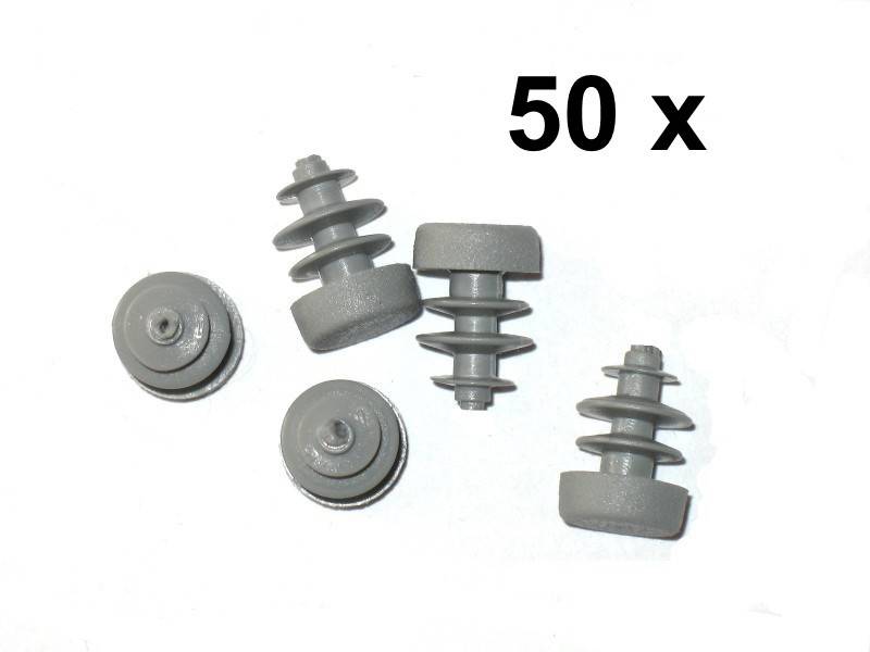 50 x Lamellenstopfen Rundrohrstopfen Ø 10 mm (Außen) Stopfen GRAU