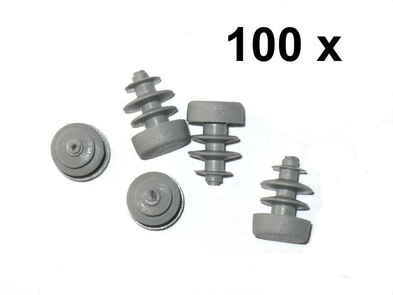 100 x Lamellenstopfen Rundrohrstopfen Ø 10 mm (Außen) Stopfen GRAU