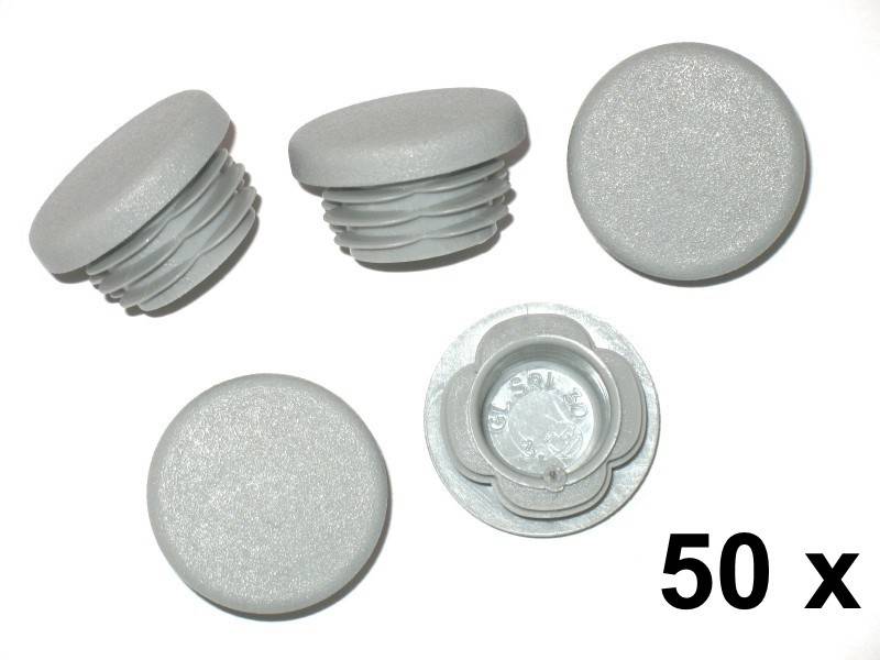50 Stück - Lamellenstopfen Rundrohrstopfen Ø30 mm (Außen) Stopfen GRAU