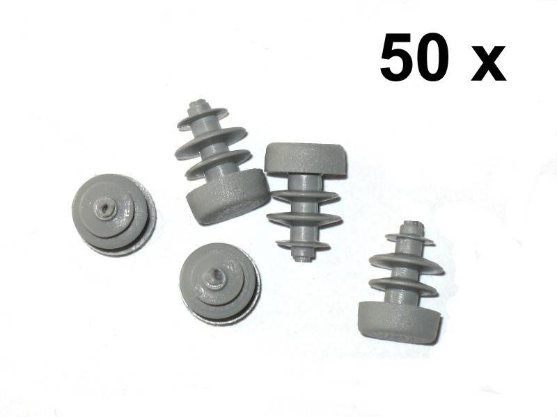 50 x Lamellenstopfen Rundrohrstopfen Ø 12 mm (Außen) Stopfen GRAU