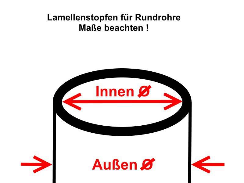 100 x Lamellenstopfen Rundrohrstopfen Ø 12 mm (Außen) Stopfen GRAU