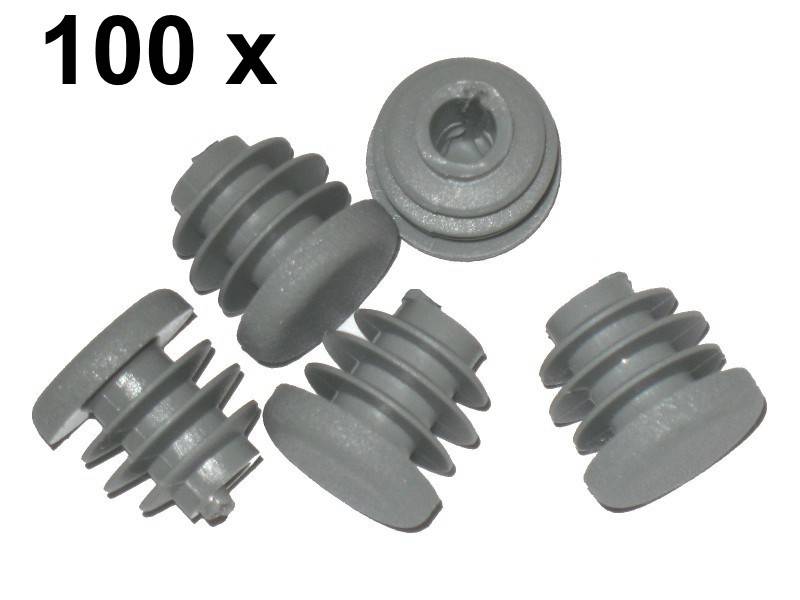 Packung 100  Stück Lamellenstopfen Rundrohrstopfen Ø 18 mm (Außen) Stopfen GRAU