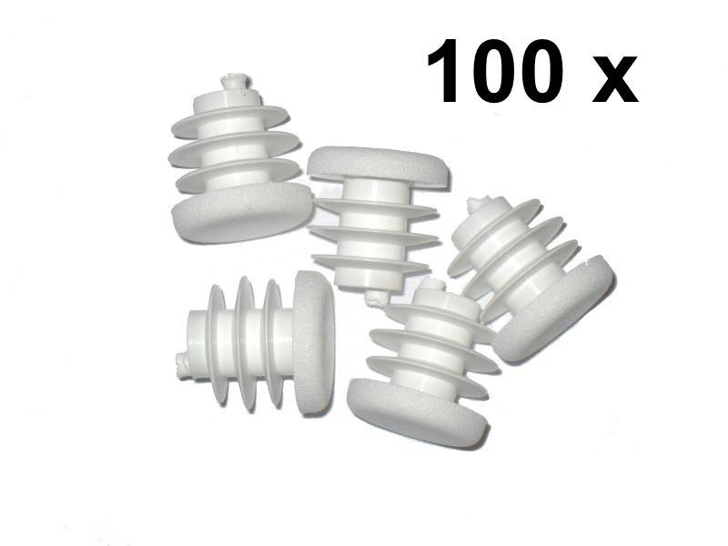 Packung 100 Stück Lamellenstopfen Rundrohrstopfen Ø 18 mm (Außen) Stopfen WEISS