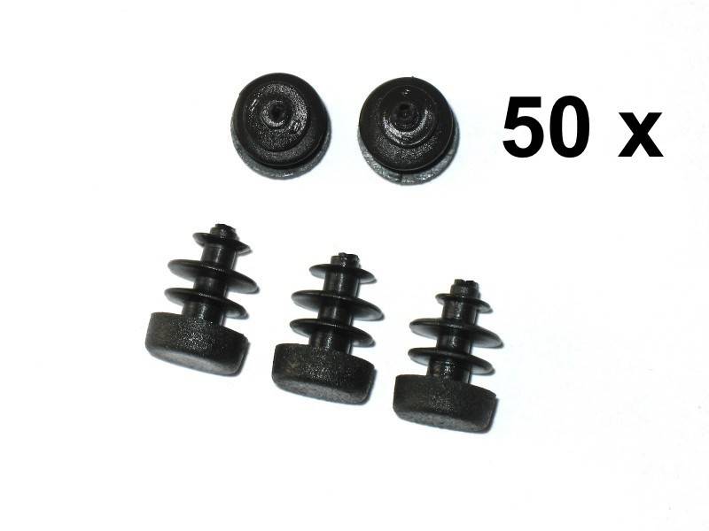 50 x Lamellenstopfen Rundrohrstopfen Ø 10 mm (Außen) Stopfen SCHWARZ