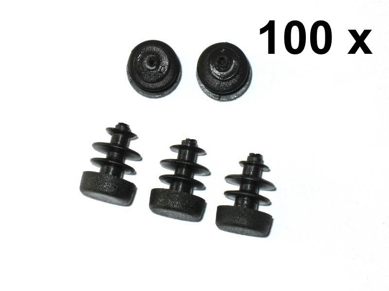 100 x Lamellenstopfen Rundrohrstopfen Ø 10 mm (Außen) Stopfen SCHWARZ