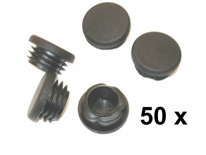 50 Stück - Lamellenstopfen Rundrohrstopfen Ø30 mm (Außen) Stopfen SCHWARZ
