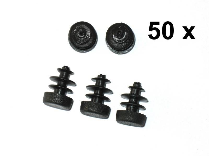 50 x Lamellenstopfen Rundrohrstopfen Ø 12 mm (Außen) Stopfen SCHWARZ