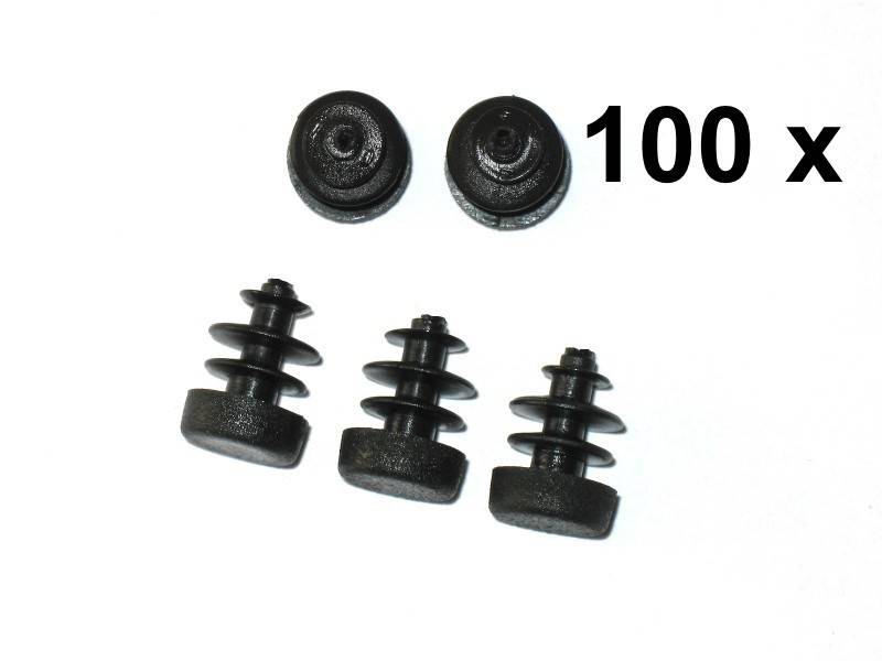 100 x Lamellenstopfen Rundrohrstopfen Ø 12 mm (Außen) Stopfen SCHWARZ