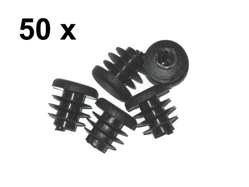 50 Stück Lamellenstopfen Rundrohrstopfen Ø 18 mm (Außen) Stopfen SCHWARZ