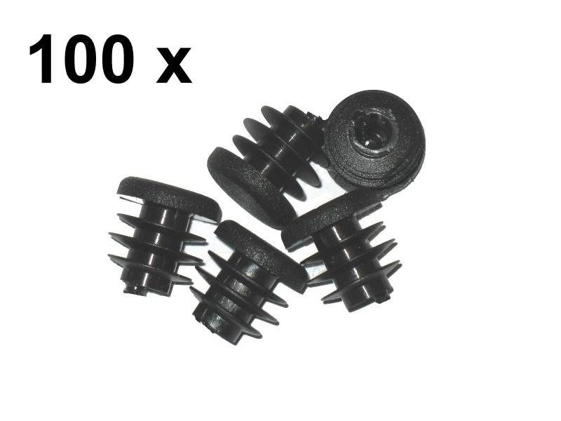 100 Stück Lamellenstopfen Rundrohrstopfen Ø 18 mm (Außen) Stopfen SCHWARZ