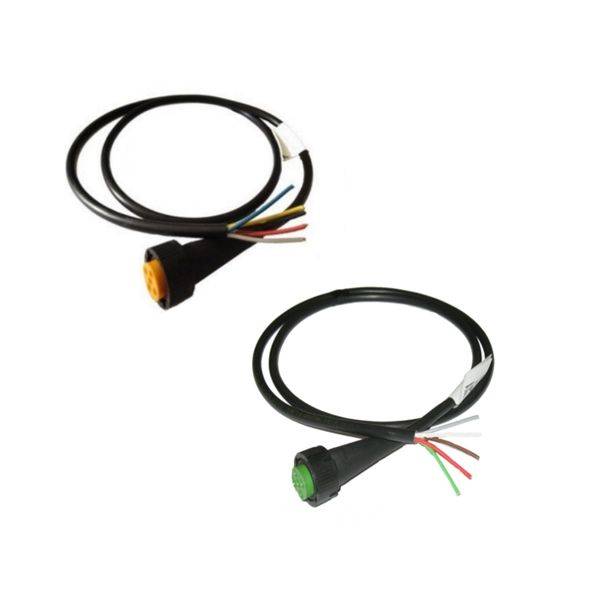 2 Stück - Aspöck Bajonettverbinder Stecker 1,0 Meter Kabel "open End" Gelb + Grün