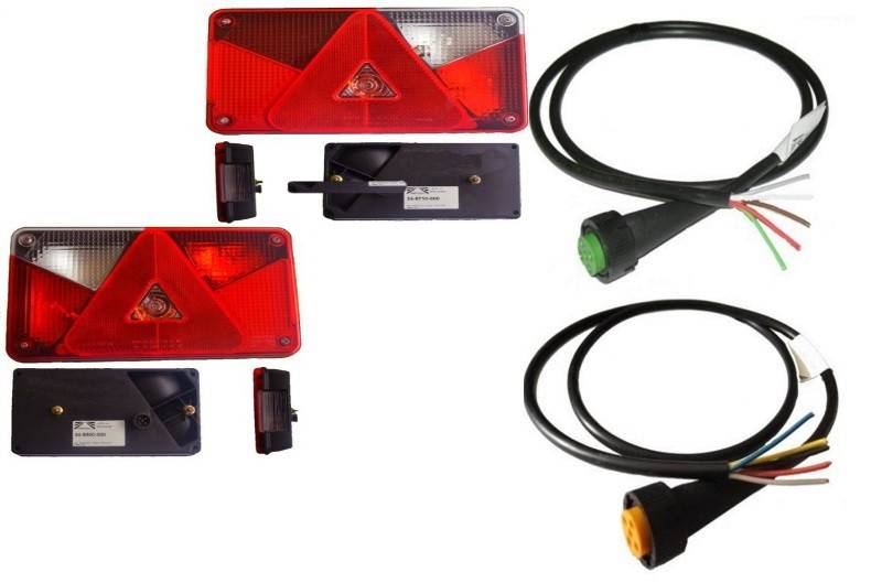 Aspöck Multipoint 5 - MIT RFS - Leuchten Set - Leuchte R und L + Open End Kabel 3 m