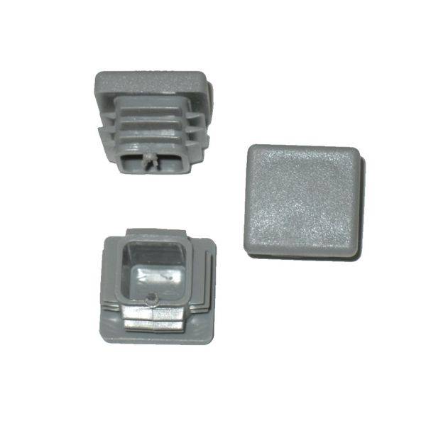 5 x Lamellenstopfen Vierkantrohrstopfen 25 x 25 mm (Außen) Stopfen GRAU