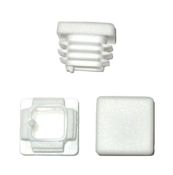 5 x Lamellenstopfen Vierkantrohrstopfen 25 x 25 mm (Außen) Stopfen WEISS