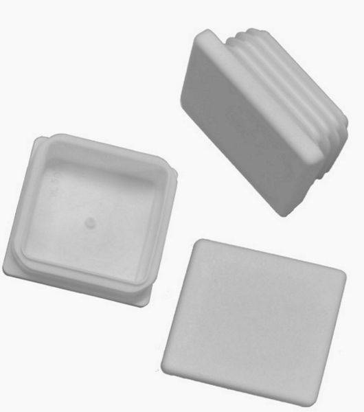 10 x Lamellenstopfen Vierkantrohrstopfen 40 x 40 mm (Außen) Stopfen WEISS