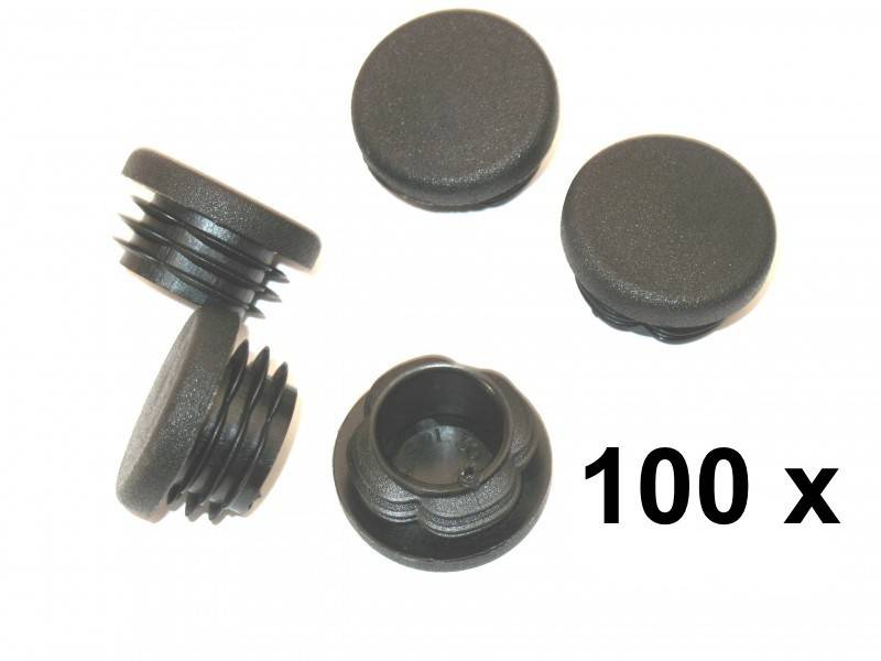 100 Stück - Lamellenstopfen Rundrohrstopfen Ø35 mm (Außen) Stopfen  schwarz