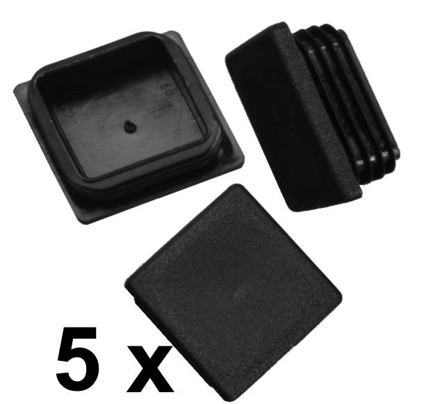 5 x Lamellenstopfen Vierkantrohrstopfen 30 x 30 mm (Außen) Stopfen SCHWARZ