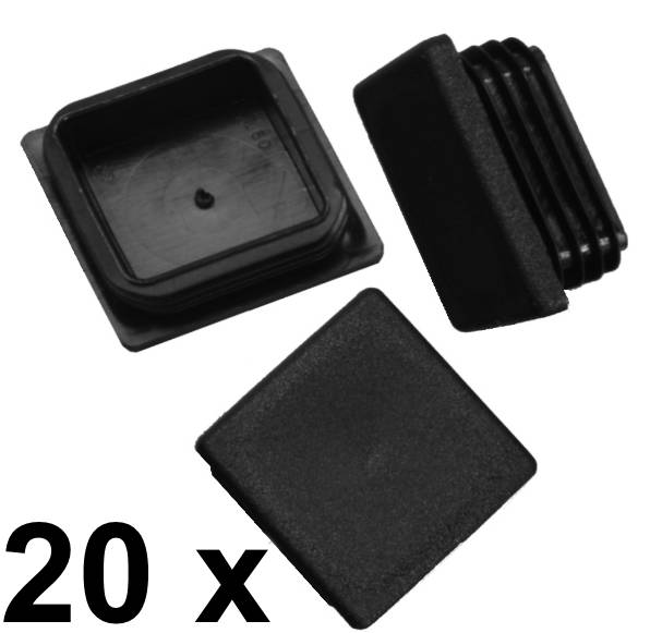 20 x Lamellenstopfen Vierkantrohrstopfen 60 x 60 mm (Außen) Stopfen SCHWARZ