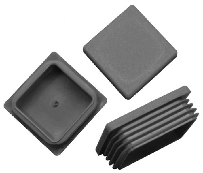 5 x Lamellenstopfen Vierkantrohrstopfen 60 x 60 mm (Außen) Stopfen GRAU