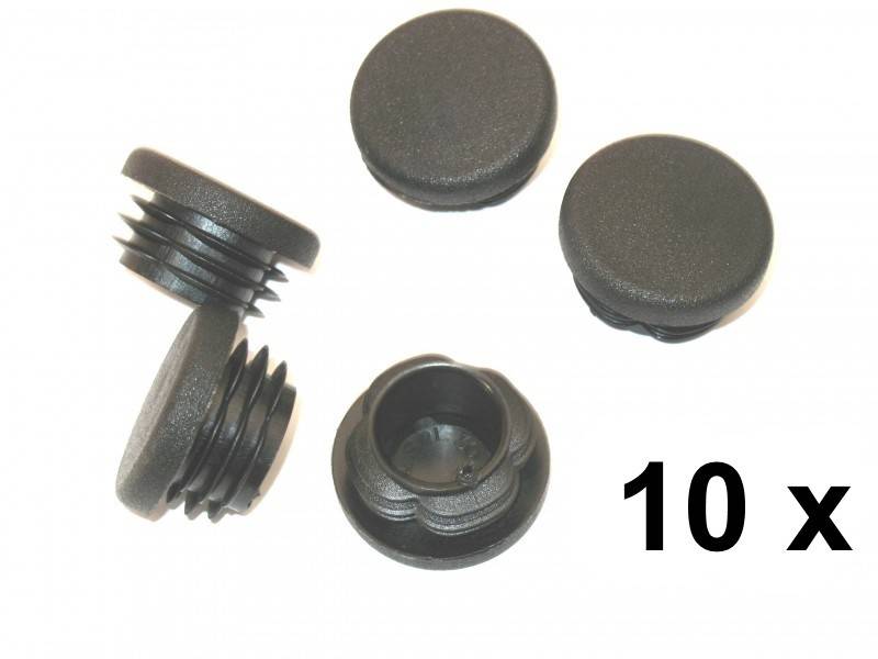10 x Lamellenstopfen Rundrohrstopfen Ø 40 mm (Außen) Stopfen SCHWARZ